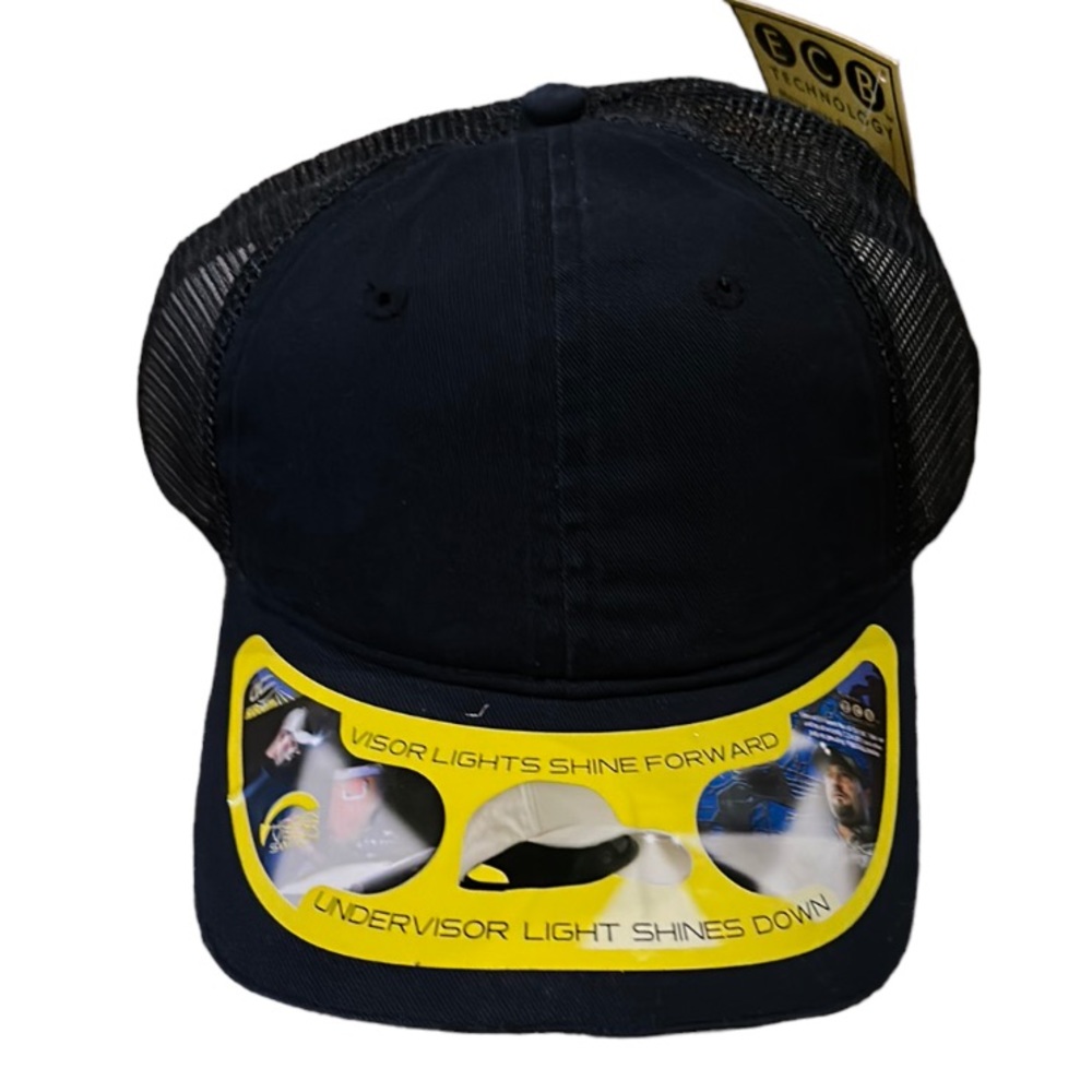 ECB Visor Lights Shine Forward & Under-visor Light Shines Down Hat